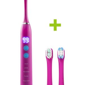 Sonický elektrický zubní kartáček OXE Sonic T1 a 2x náhradní hlavice, růžová