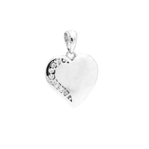 Přívěsek SRDÍČKO z bílého zlata se zirkony