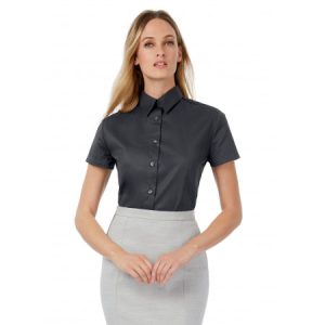 Dámská číšnická košile B&C krátký rukáv – šedá L