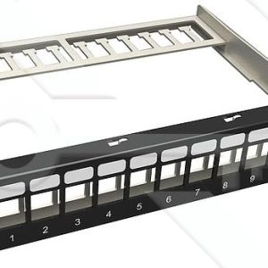 SX12M-0-STP-BK-UNI-N-10 – Solarix 10″ modulární neosazený patch panel 12 portů 1U