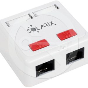 SX288-5E-UTP-WH – Solarix zásuvka CAT5E UTP 2 x RJ45