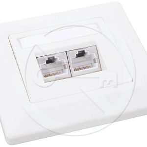 SX9-2-5E-STP-WH – Solarix zásuvka CAT5E STP 2 x RJ45