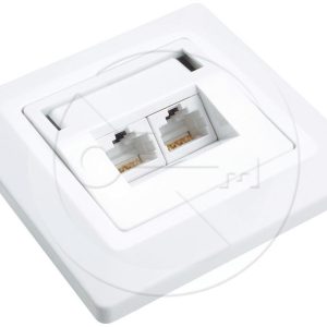 SX9-2-6-UTP-WH – Solarix zásuvka CAT6 UTP 2 x RJ45