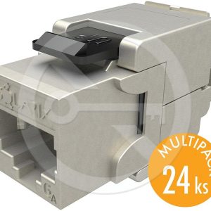SXKJ-10G-STP-BK-SA – Solarix keystone CAT6A samořezný, multipack 24 ks