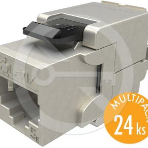 SXKJ-5E-STP-BK-SA – Solarix keystone CAT5E samořezný, multipack 24 ks