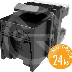 SXKJ-5E-UTP-BK-NA – Solarix keystone CAT5E rychlozařezávací, multipack 24 ks