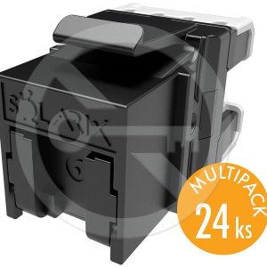 SXKJ-6-UTP-BK-NA – Solarix keystone CAT6 rychlozařezávací, multipack 24 ks
