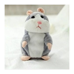 Interaktivní, skákající, mluvící plyšový křeček, šedá barva
