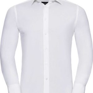 Pánská číšnická košile Russel dlouhý rukáv slim fit – 4 barvy bílá,4XL