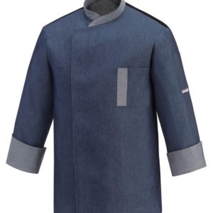 Kuchařský rondon EGOchef TWINS jeans – dlouhý rukáv XL