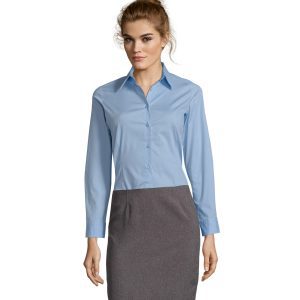 Dámská číšnická halenka SOL´S dlouhý rukáv – světle modrá L