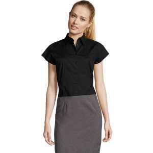 Dámská číšnická halenka SOL´S krátký rukáv – Černá L