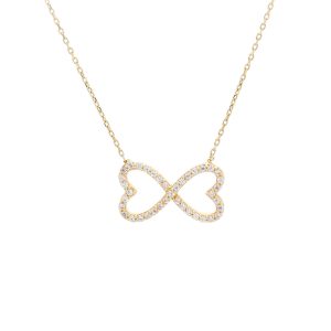 Zlatý řetízek s přívěskem SDRUŽENÉ SRDCE