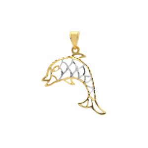 Zlatý přívěsek dvoubarevný DELFÍN