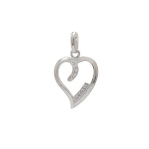 Zlatý přívěsek SRDCE s bílými kamínky