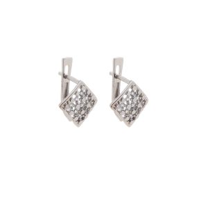 Zlaté dámské náušnice PERLIE white