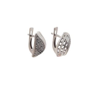 Zlaté dámské náušnice RATANA white