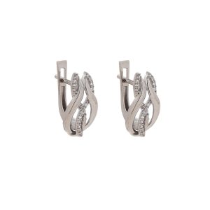 Zlaté dámské náušnice RUBY white