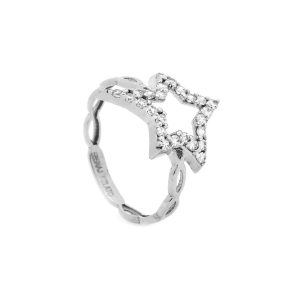 Zlatý dámský prsten MINDY white