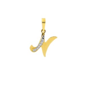 Přívěsek písmenko N ze žlutého zlata