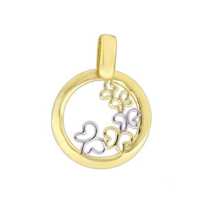 Zlatý přívěsek MOTÝL v kruhu