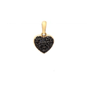 Zlatý přívěsek SRDÍČKO s černými zirkony