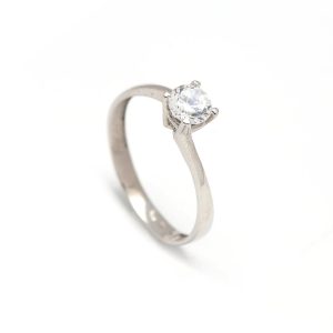 Zlatý zásnubní prsten CLOVER white