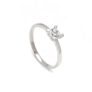 Zlatý zásnubní prsten DAISY white