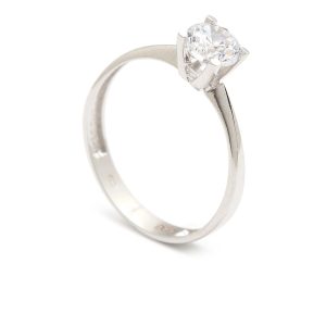 Zlatý zásnubní prsten Lurdes