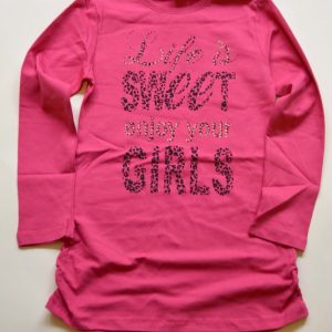 tričko dívčí s dlouhým rukávem, Wendee, ozfb39216-1, vínová – 98 | 3roky