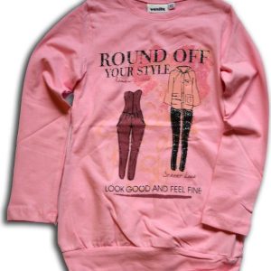 tričko dívčí, dlouhý rukáv, Wendee, BTS39230-1, růžová – 98 | 3roky