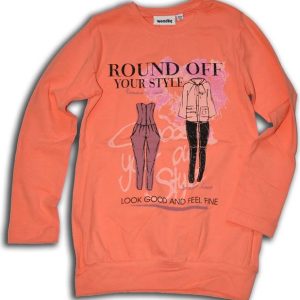 tričko dívčí, dlouhý rukáv, Wendee, BTS39230-1, lososová – 98 | 3roky