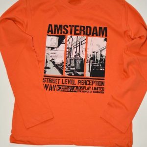 tričko chlapecké s dlouhým rukávem, Wendee, ozfb101643-2, oranžová – 152 | 12let