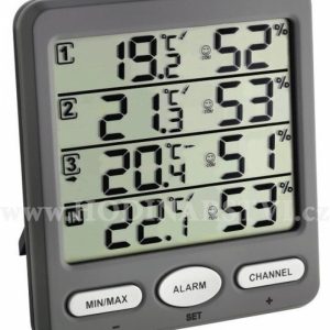 Teploměr a vlhkoměr s 3 bezdrátovými senzory TFA 30.3054.10 KLIMA-MONITOR