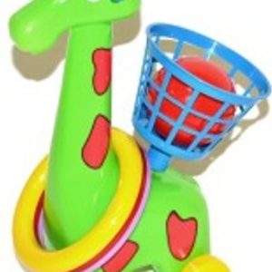 Žirafa házecí na kolečkách s kroužky a košíkem, WIKY, 128012