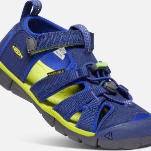 Dětské sandály SEACAMP II CNX, BLUE DEPTHS/CHARTREUSE, keen, 1022993/1022978/1022939, modrá – 36