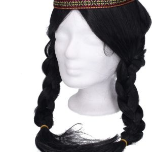 Paruka černá s copánky, Wiky, W003134