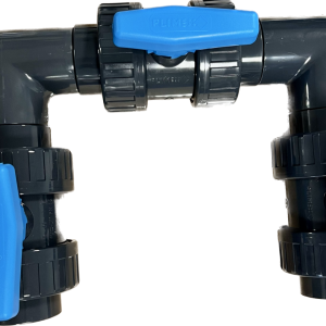 Poolservis Bypass obtok s ventily 50mm – rozebraný – s ventily Standart