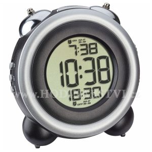 Digitální budík s dvěma budícími časy a podsvícením displeje TFA 60.2016.01 – černý/stříbrný