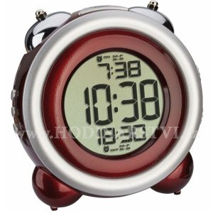 Digitální budík s dvěma budícími časy a podsvícením displeje TFA 60.2016.05 – červený/stříbrný