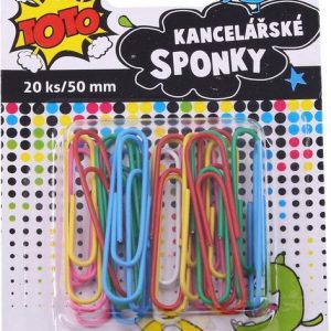 Sponka kancelářská barevná 20 ks, 50 mm, TOTO, W834605