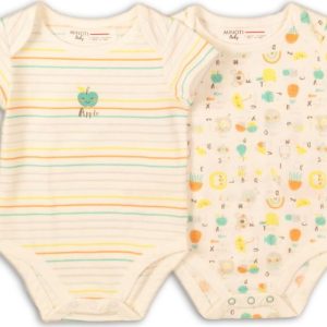 Body kojenecké 2pack, Minoti, ABC 5, bílá – 74/80 | 9-12m