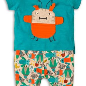 Kojenecký set chlapecký – tričko a kalhoty, Minoti, Leaf 1, kluk – 86/92 | 18-24m