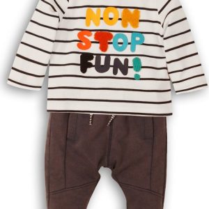 Kojenecký set – tričko a kalhoty, Minoti, Leaf 4, kluk – 86/92 | 18-24m