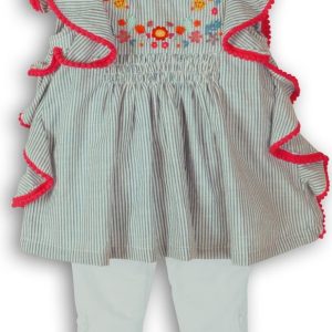 Kojenecký set dívčí – šatovka a legíny, Minoti, Parade 1, holka – 74/80 | 9-12m