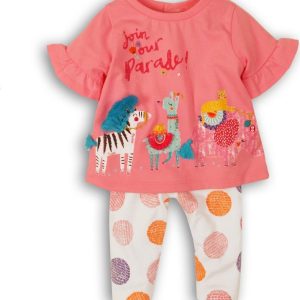 Kojenecký set dívčí – tričko a kalhoty, Minoti, Parade 6, růžová – 80/86 | 12-18m