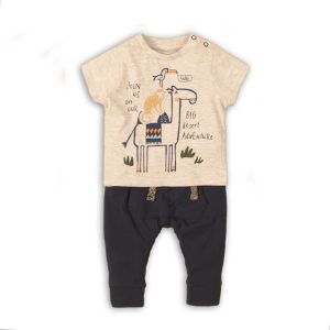 Kojenecký set chlapecké – tričko a kalhoty, Minoti, Camel 6, kluk – 86/92 | 18-24m