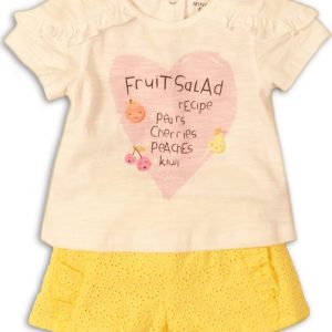 Kojenecký set dívčí – tričko a kraťasy, Minoti, Fruits 3, holka – 86/92 | 18-24m
