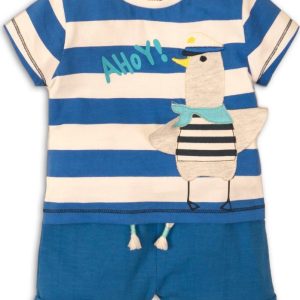 Kojenecký set chlapecký – tričko a kraťasy, Minoti, Seagull 5, modrá – 86/92 | 18-24m