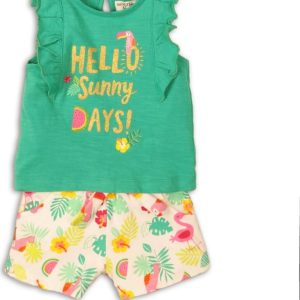 Kojenecký set dívčí – tílko a kraťasy, Minoti, Toucan 1, zelená – 86/92 | 18-24m